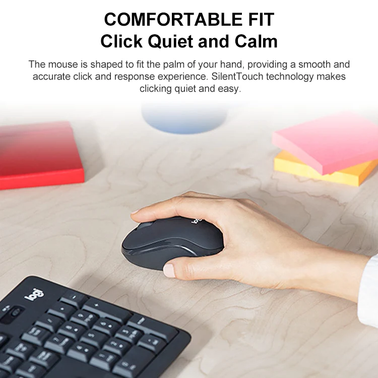 Logitech MK295 USB Wireless Silence Keyboard Mouse Set (White) - Image 6