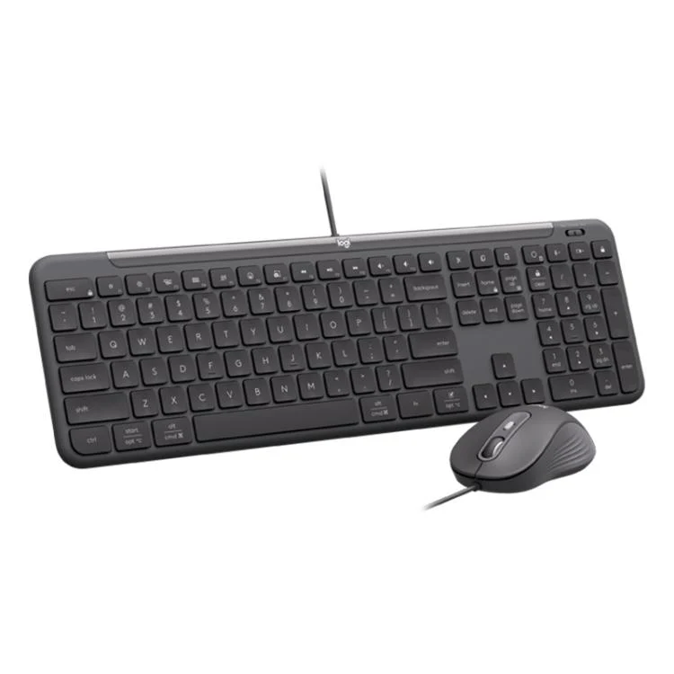 Logitech MK620 Signature Slim Wired Keyboard and Wired Mouse Combo for Business(Black)