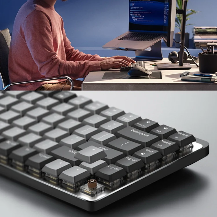 Logitech MX Mechanical Wireless Bluetooth Dual Mode Keyboard with Logi Bolt USB Receiver(Brown Axis) - Image 5