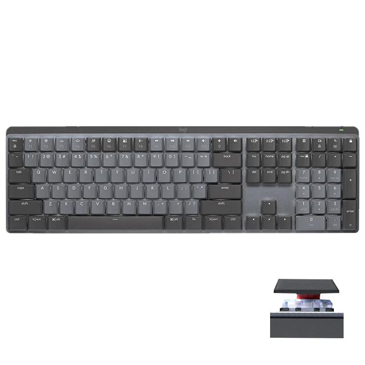 Logitech MX Mechanical Wireless Bluetooth Dual Mode Keyboard with Logi Bolt USB Receiver(Red Axis)