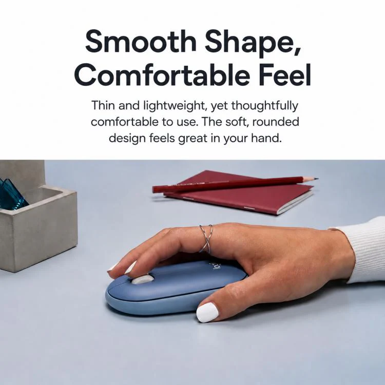 Logitech PEBBLE 2.0 M350S 4000DPI Ultra-Thin Dual-Mode Wireless Bluetooth Mouse(White) - Image 7