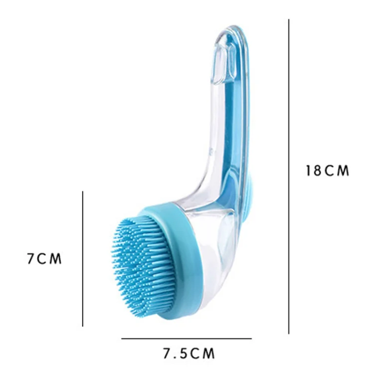 Long Handle Pet Bathing Brush Silicone Dogs Cats Cleaning Massage Brush Grooming Comb, Style: Coarse Teeth Yellow - Image 3