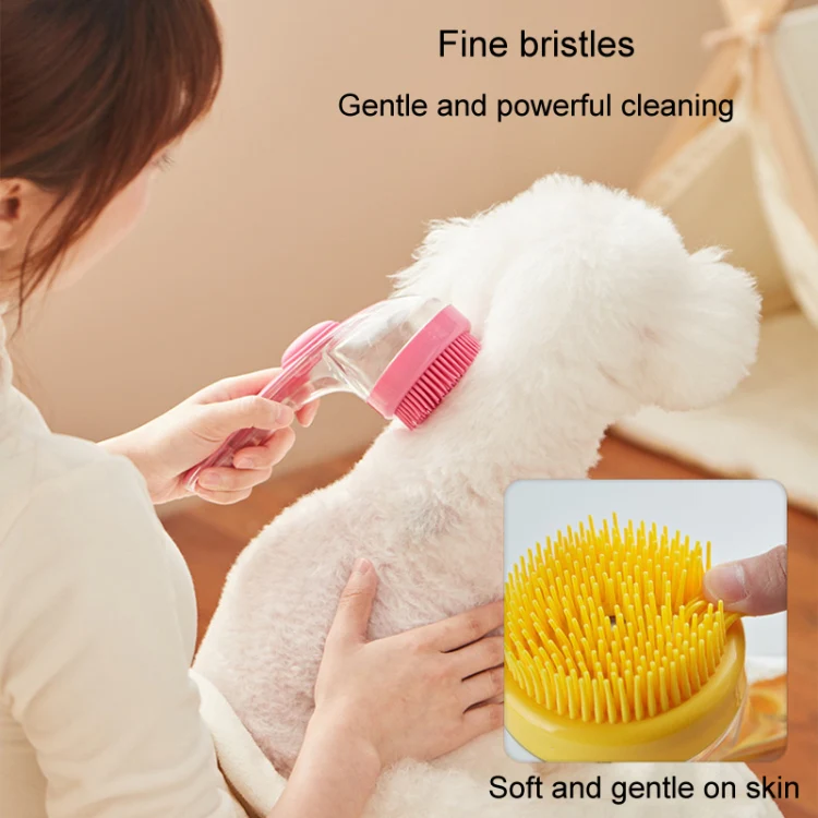 Long Handle Pet Bathing Brush Silicone Dogs Cats Cleaning Massage Brush Grooming Comb, Style: Fine Teeth Green - Image 7