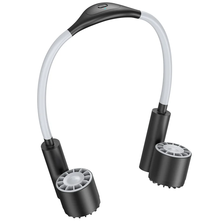 Long Life Twin-head Turbine Bladeless Neck Lazy Sports Fan(Black) - Image 2