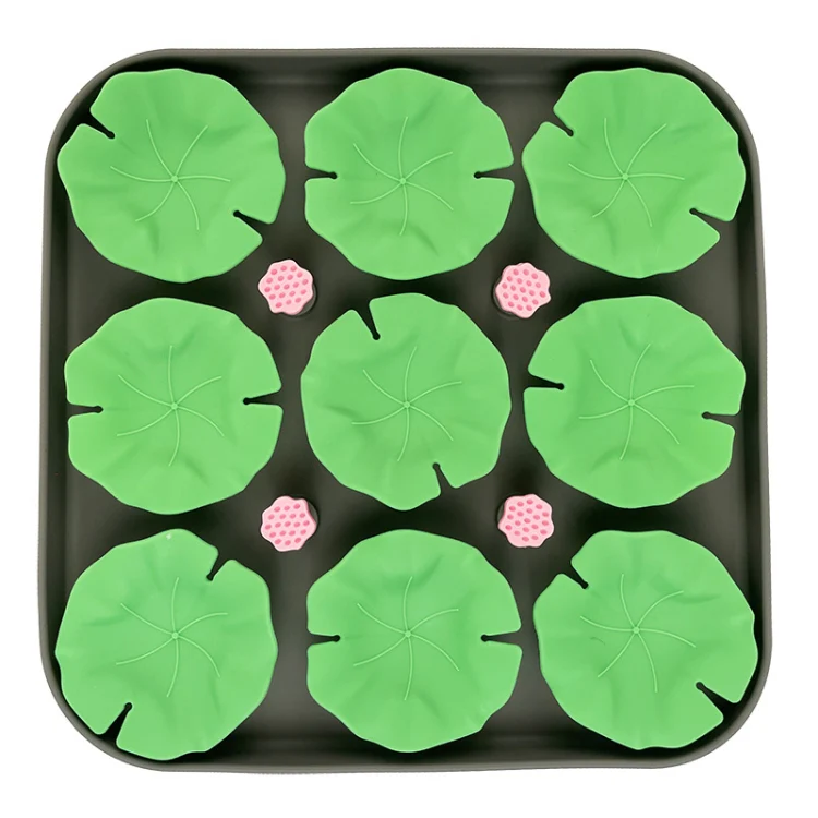 Lotus Leaf Silicone Pet Licking Pad Cats And Dogs Anti Choking Slow Eating Mat(Green)