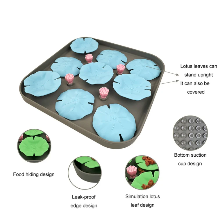 Lotus Leaf Silicone Pet Licking Pad Cats And Dogs Anti Choking Slow Eating Mat(Green) - Image 5