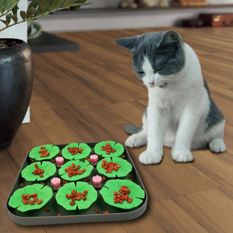 Lotus Leaf Silicone Pet Licking Pad Cats And Dogs Anti Choking Slow Eating Mat(Light Blue) - Image 2