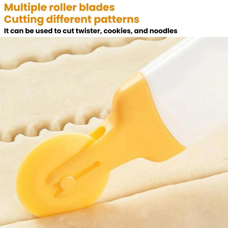 LsCook 4 In 1 Decorative Roller Cutter Set Baking and Cake Cutter(Color Box Packaging) - Image 3