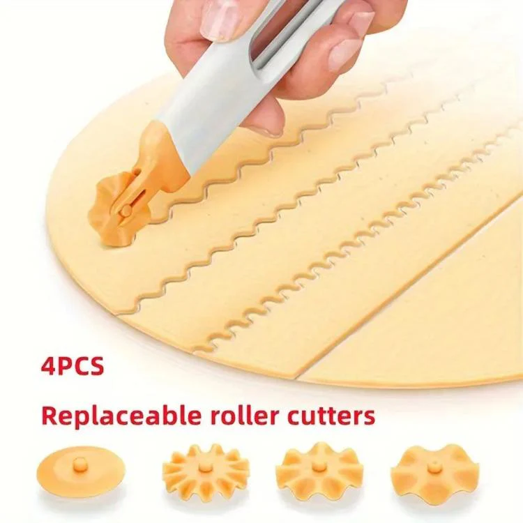 LsCook 4 In 1 Decorative Roller Cutter Set Baking and Cake Cutter(Color Box Packaging) - Image 4