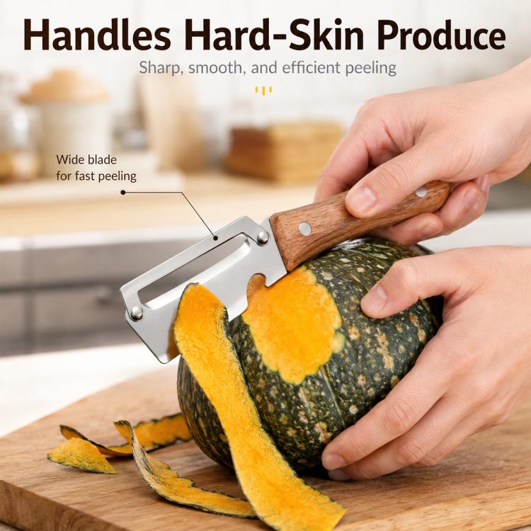 LsCook Household Multifunctional Fruit Vegetables Peeler(Wooden Handle) - Image 4