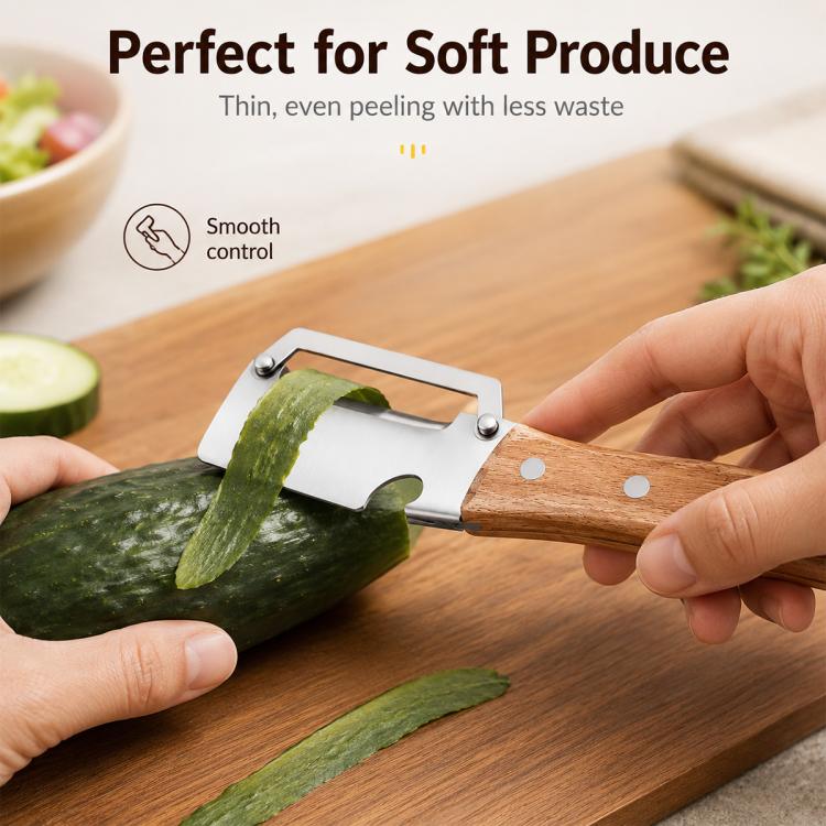 LsCook Household Multifunctional Fruit Vegetables Peeler(Wooden Handle) - Image 5