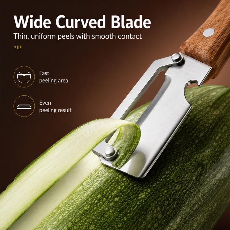 LsCook Household Multifunctional Fruit Vegetables Peeler(Wooden Handle) - Image 7