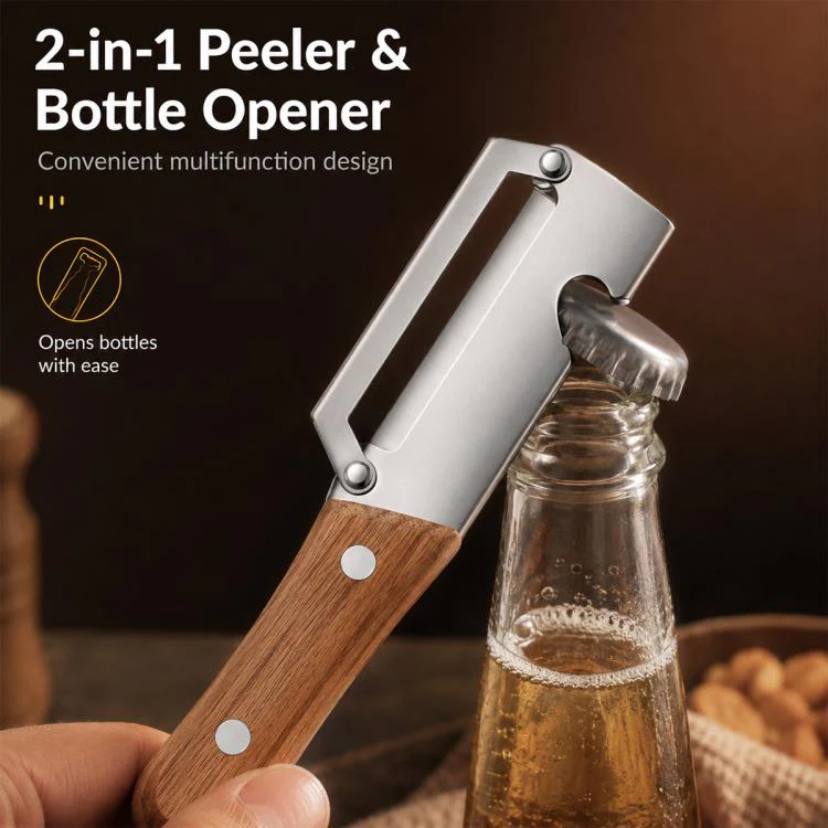 LsCook Household Multifunctional Fruit Vegetables Peeler(Wooden Handle) - Image 9
