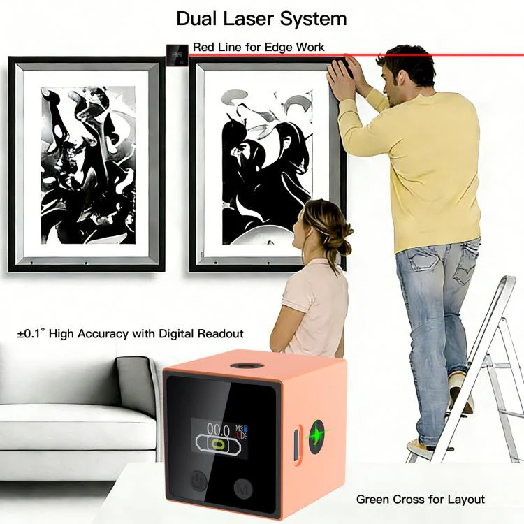 LT10 Multifunctional Mini Smart Laser Level & Digital Angle Finder(Orange) - Image 4