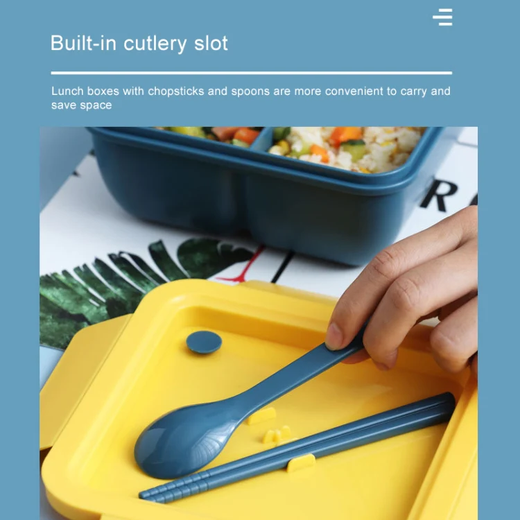 Lunch Box Simple Sealed Leak-proof Compartment Lunch Box, Color:Color Random Delivery - Image 4