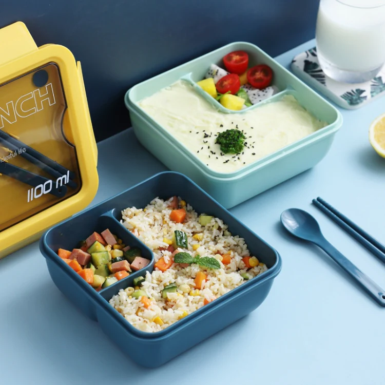 Lunch Box Simple Sealed Leak-proof Compartment Lunch Box, Color:Color Random Delivery - Image 8