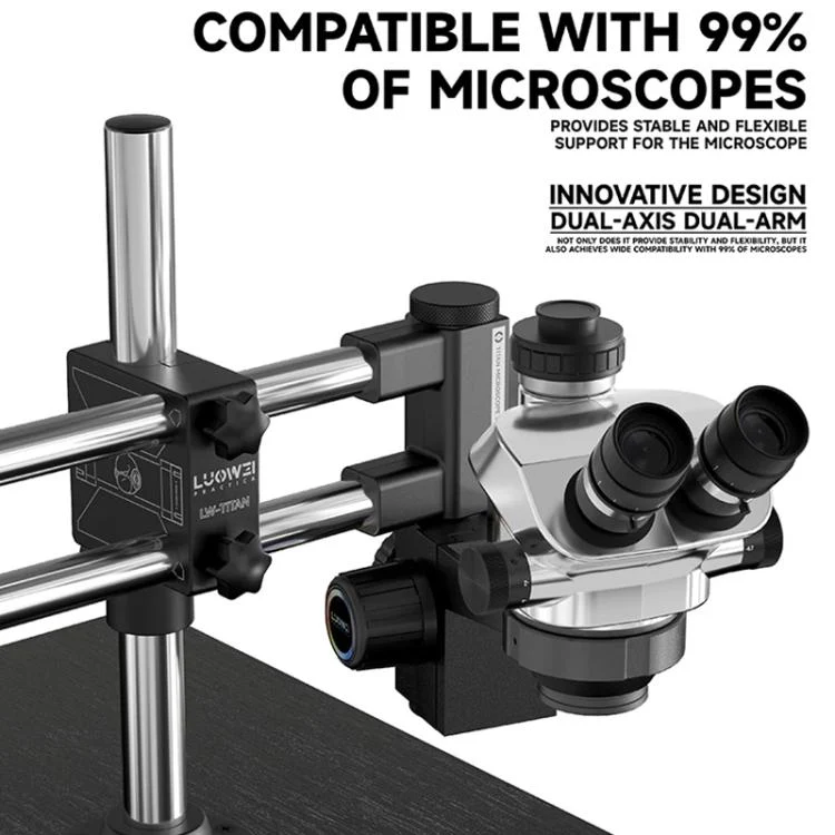 LUOWEI LW-GK02 Titan 360 Degree Rotating Lift Microscope Universal Dual Axis Swing Arm Stand - Image 2