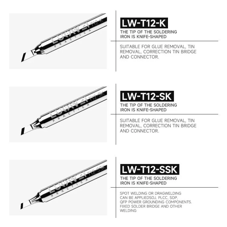 LUOWEI LW-T12 Series Soldering Iron Tips for T12 Soldering Station, Model:LW-T12-SK - Image 9