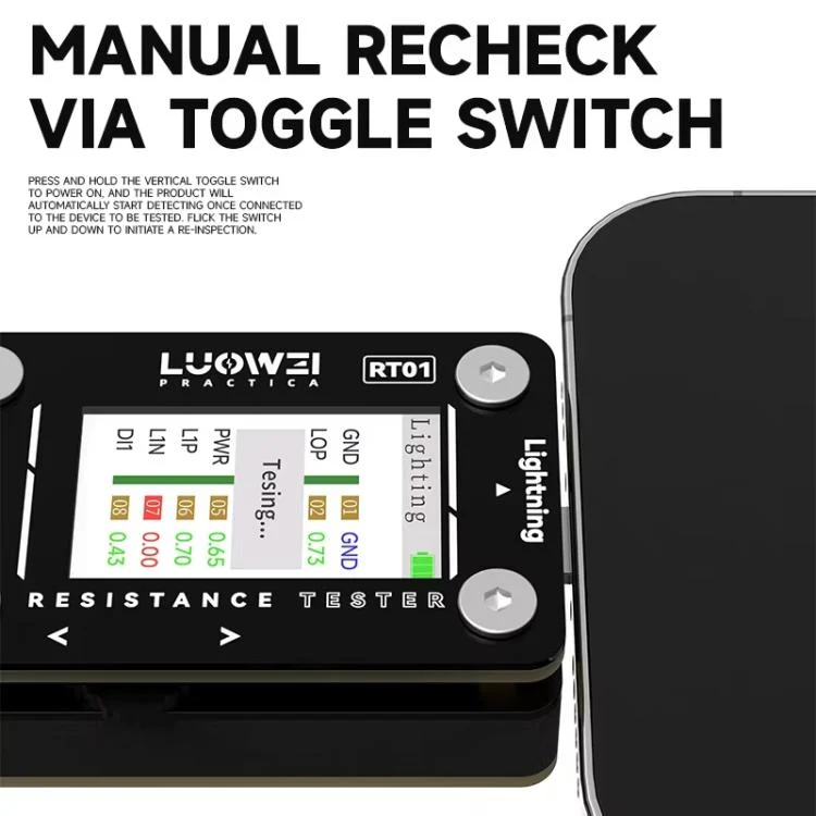 LUOWEI RT01 Type-C To 8 Pin Detachable Cell Phone Rear Plug Auto Tester - Image 5