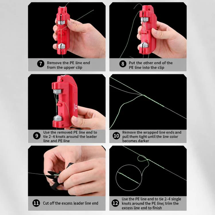 Lure Electric GT Knotter Fishing Line Knotting Tool Portable Leader Line Tying Machine, Style:Dry Battery(Grey) - Image 10