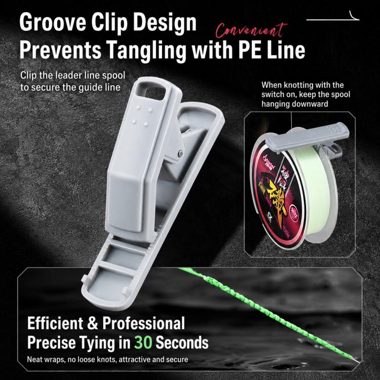 Lure Electric GT Knotter Fishing Line Knotting Tool Portable Leader Line Tying Machine, Style:Dry Battery(Grey) - Image 7