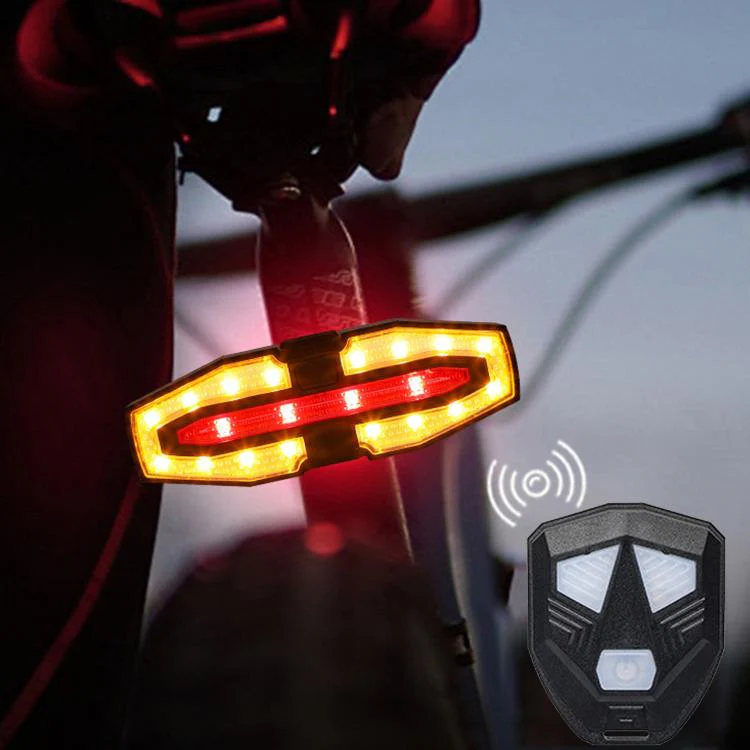 LY-5510 Bicycle Remote Control Warning Tail Light Left & Right Turning Signal Light For Night Riding(Black)