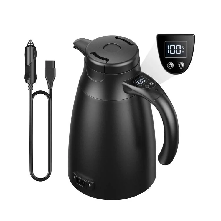 LY1200 12V/24V Universal Digital Display Car Kettle 1.2L Stainless Steel Electric Water Kettle, Spec: Kettle