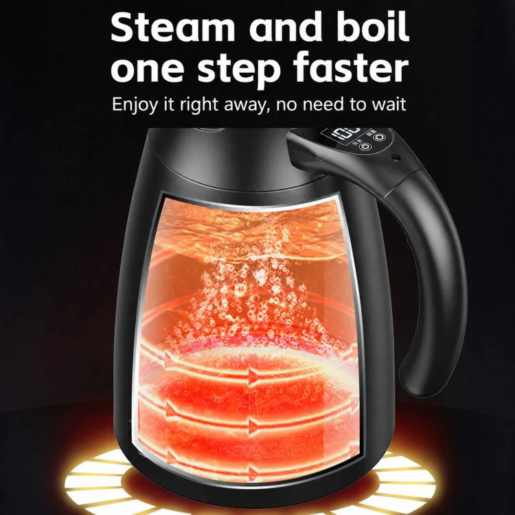 LY1200 12V/24V Universal Digital Display Car Kettle 1.2L Stainless Steel Electric Water Kettle, Spec: Kettle + Base - Image 2