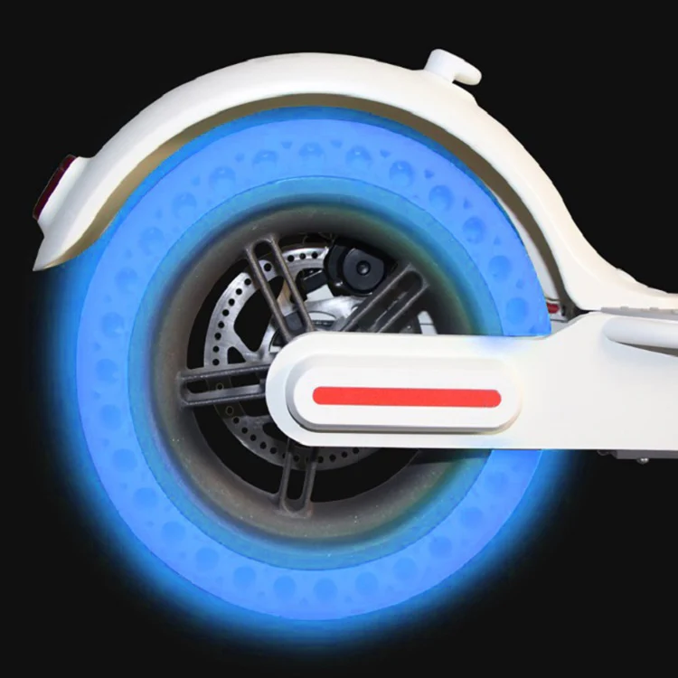 M0137 For Xiaomi Mijia M365 Electric Scooter Accessories 8.5 inch Shock-absorbing Pattern Honeycomb Solid Tire Fluorescent Tire(Fluorescent Blue) - Image 5