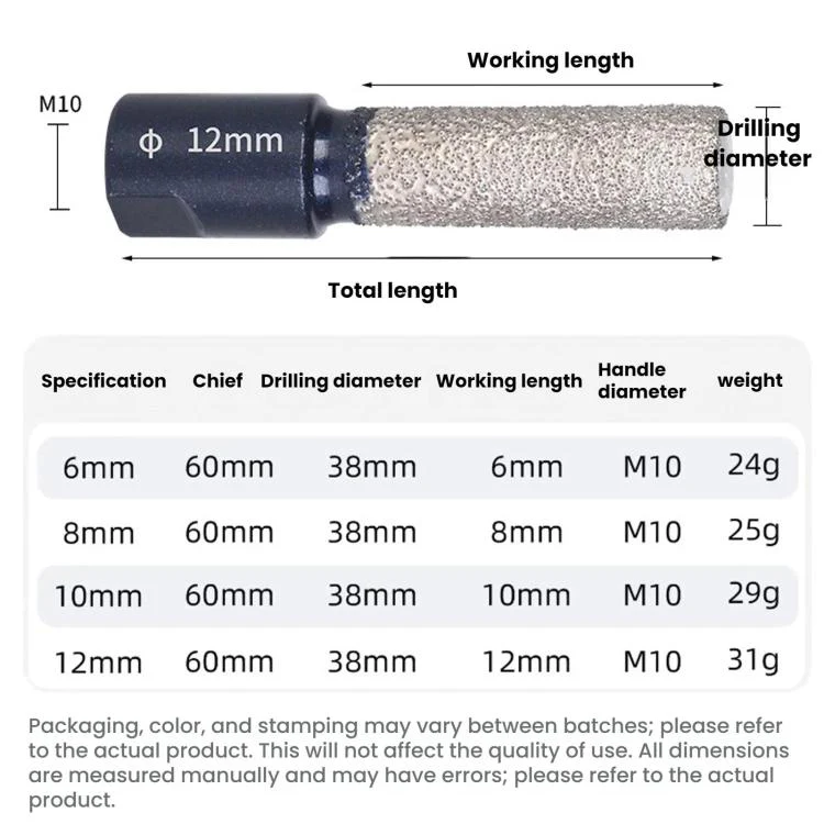 M10 Angle Grinder Hole Saw Glass Stone Hole Enlargement Trimming Head, Size: 8MM - Image 3