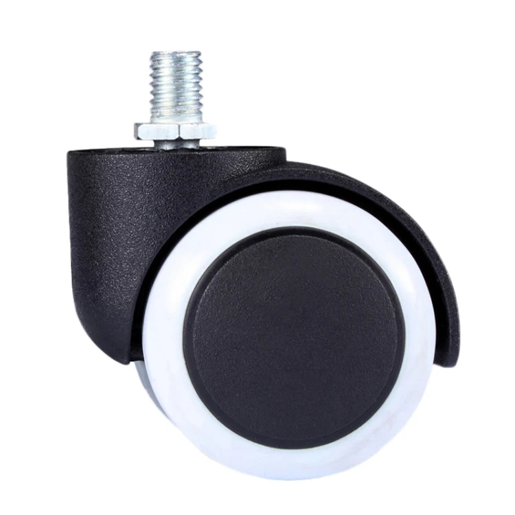M10 Screw Quiet Swivel Chair Universal Wheels Office Chair Roller Casters(White)