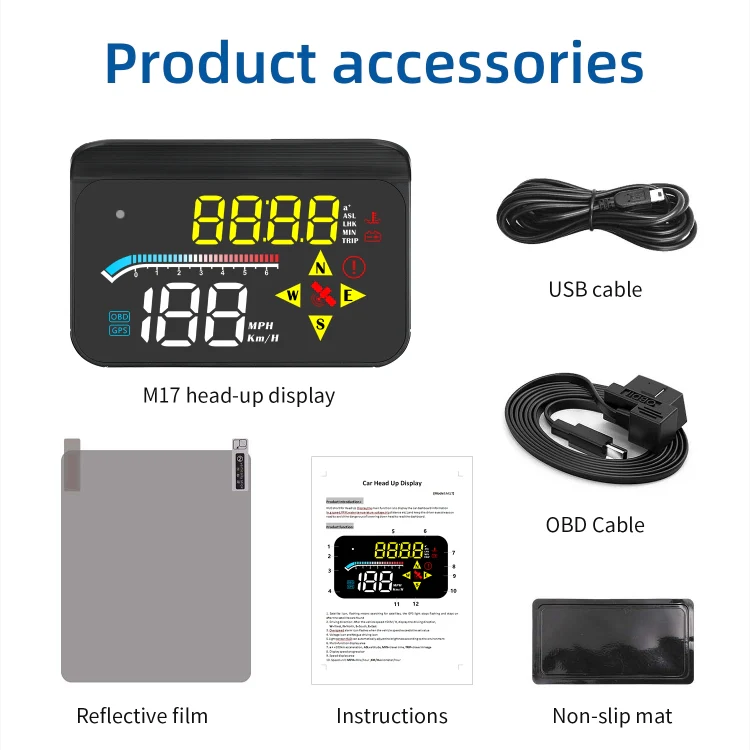 M17 Car HUD Head-up Display GPS Speed Meter Car OBD2 Diagnostic Tool - Image 9