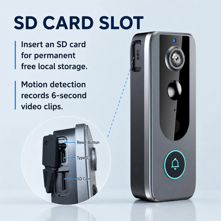 M20 High Definition Night Vision Wireless Two-Way Intercom Video Doorbell(Black) - Image 3