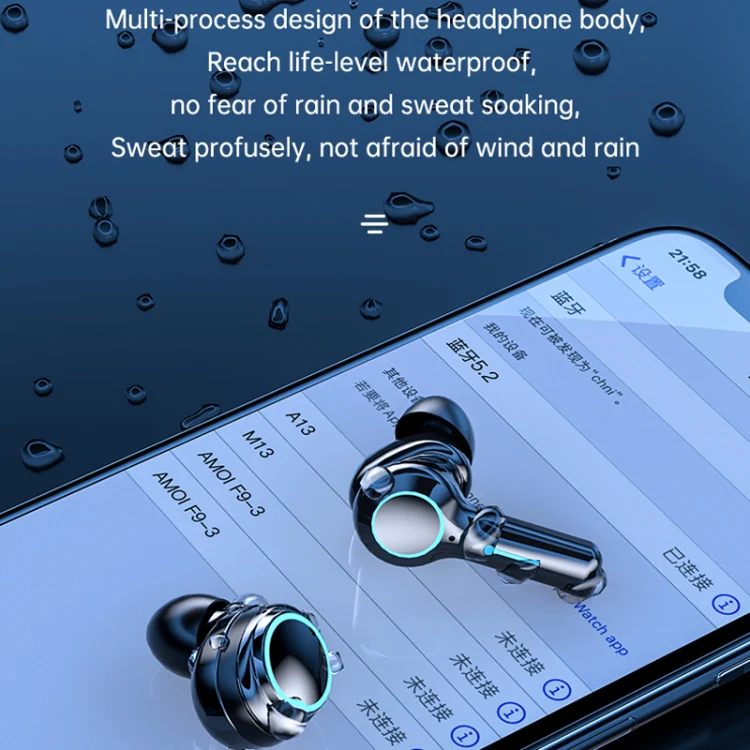 M21 2pairs Bluetooth 5.2 Earphones TWS Wireless Couple Noise Canceling Waterproof Earbuds(Black) - Image 10