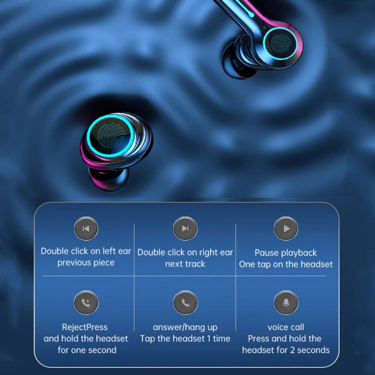 M21 2pairs Bluetooth 5.2 Earphones TWS Wireless Couple Noise Canceling Waterproof Earbuds(Black) - Image 7