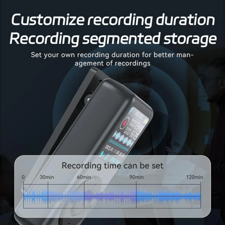 M21 Business Collar Style Voice Recorder with 0.85-inch TFT Display, Memory:4GB(Dark Grey) - Image 7