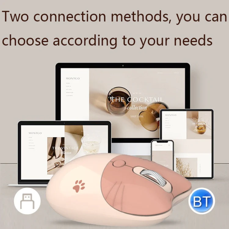 M3 3 Keys Cute Silent Laptop Wireless Mouse, Spec: Bluetooth Wireless Version (Milk Tea) - Image 6