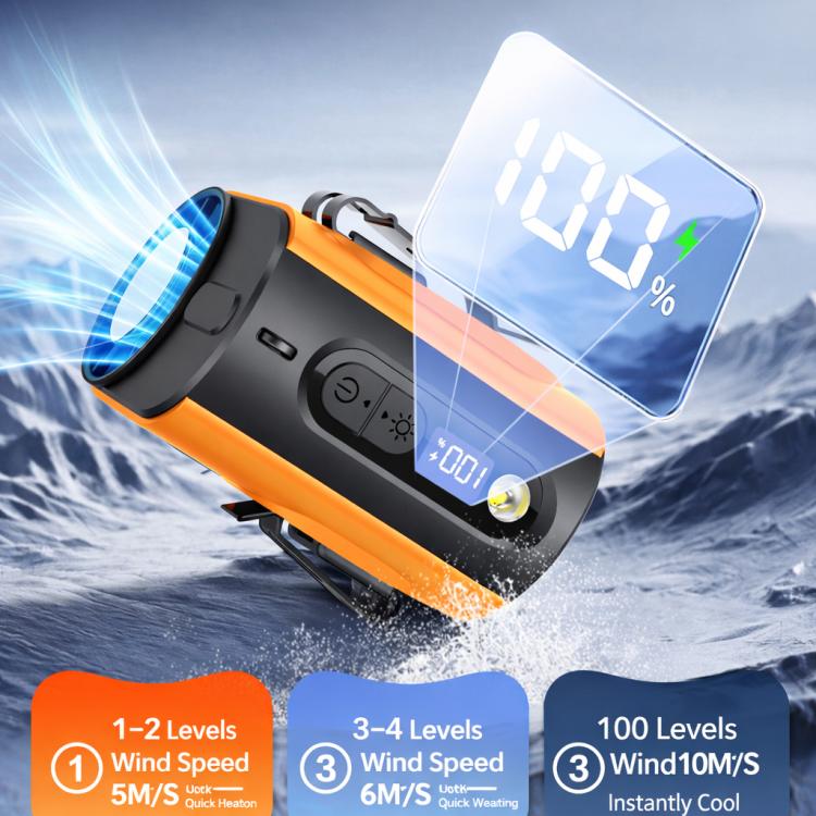 M376 Ice Compress Waist-Hung High Speed Mini Fan 3600mAh Battery(Grey) - Image 4