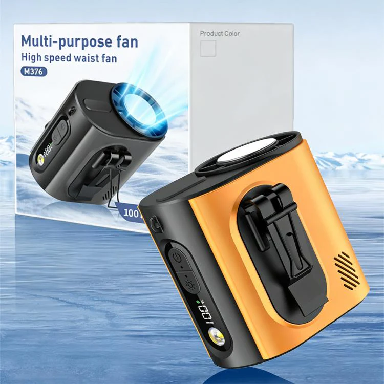 M376 Ice Compress Waist-Hung High Speed Mini Fan 3600mAh Battery(Orange) - Image 11