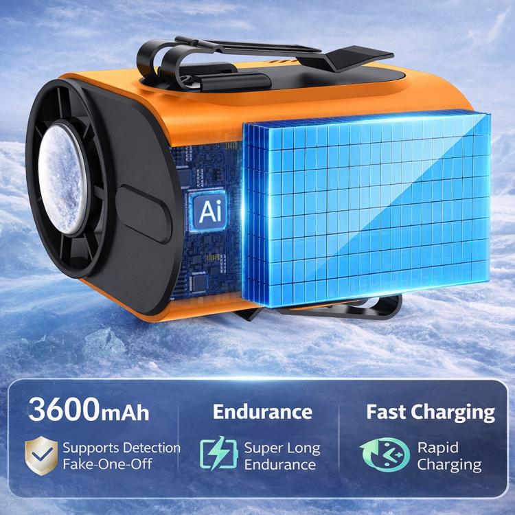 M376 Ice Compress Waist-Hung High Speed Mini Fan 3600mAh Battery(Orange) - Image 5