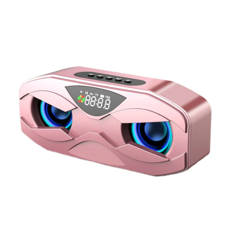 M5 Portable 6D Surround Sound Digital Display Bluetooth Speaker(Pink)