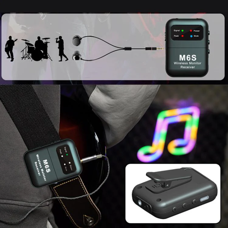 M6S Stereo Wireless In-Ear Monitor System 2.4G Transmitter & Receiver(Black) - Image 3
