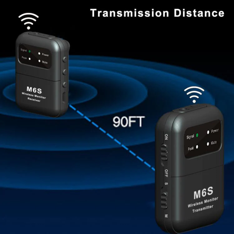 M6S Stereo Wireless In-Ear Monitor System 2.4G Transmitter & Receiver(Black) - Image 6