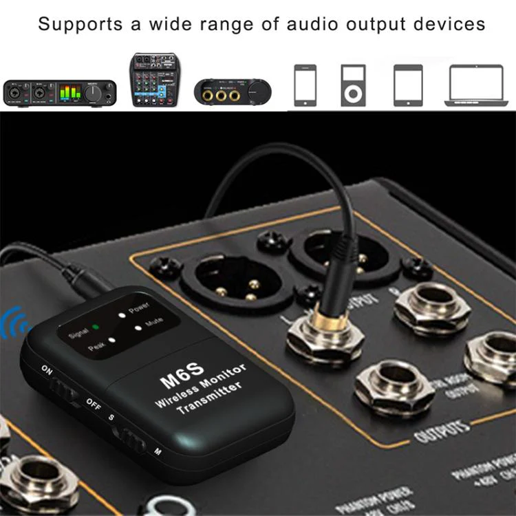 M6S Stereo Wireless In-Ear Monitor System 2.4G Transmitter & Receiver(Black) - Image 7
