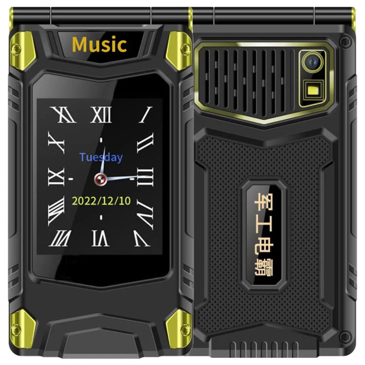 M7+ 4G Dual Screen Flip Elder Rugged Phone, 2.8 inch Inner, 2.4 inch Outer, 6800mAh Battery, 24 Keys, Flashlight, Network: 4G, Dual SIM, SOS, Plug:EU Plug(Black)