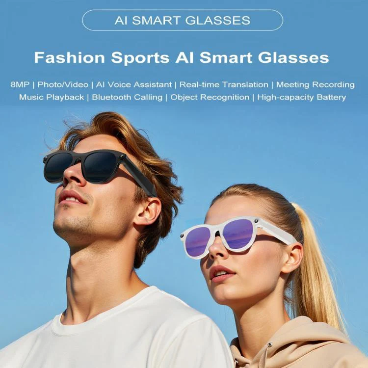 M88-S 8MP AI Smart Glasses, Support Bluetooth Call / AI Voice Assistant / Music Control(Black) - Image 5
