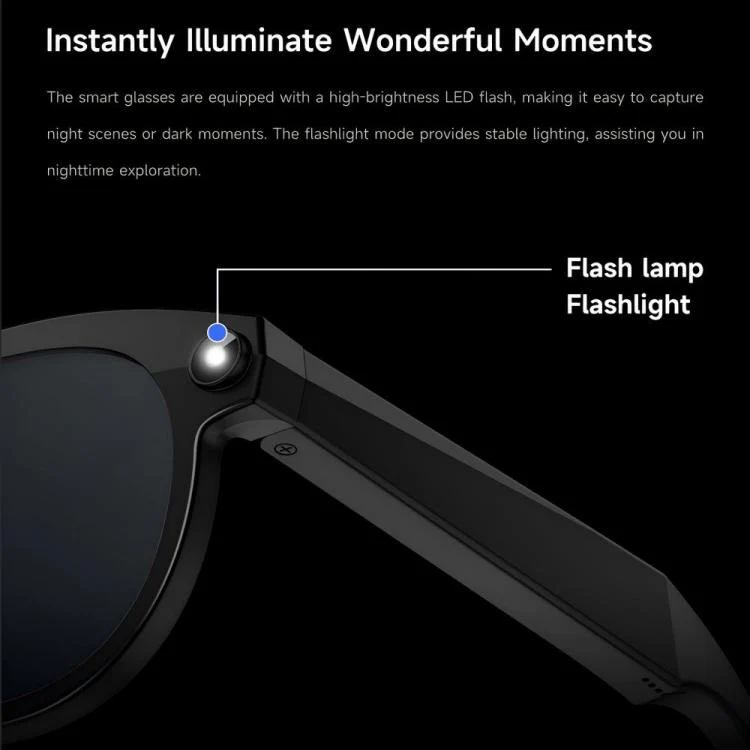 M88-S 8MP AI Smart Glasses, Support Bluetooth Call / AI Voice Assistant / Music Control(White Blue) - Image 9