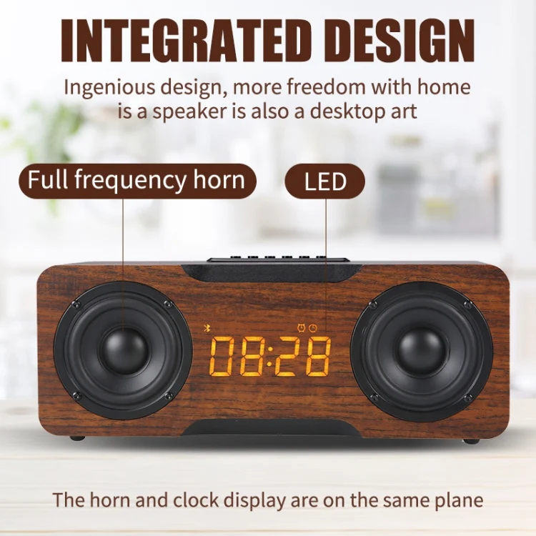 M8C Multifunctional Alarm Clock Bluetooth Speaker(Yellow) - Image 2