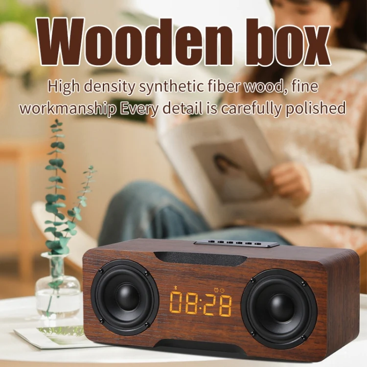 M8C Multifunctional Alarm Clock Bluetooth Speaker(Yellow) - Image 4