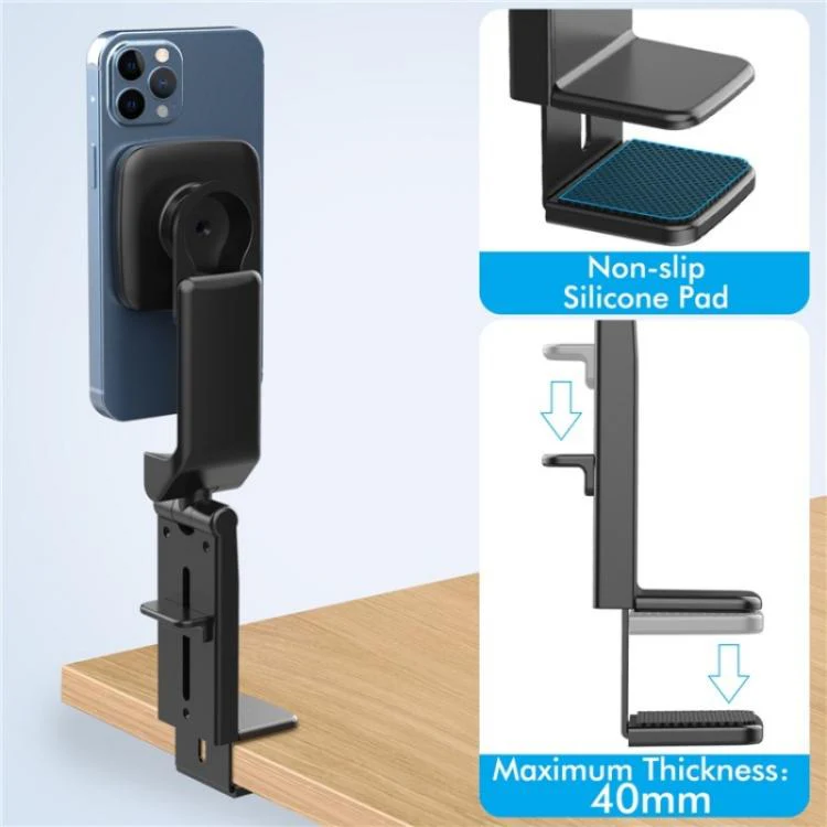 MA-161E Universal Clip-On Lazy Stand Adjustable Desktop Magnetic Phone Holder - Image 8